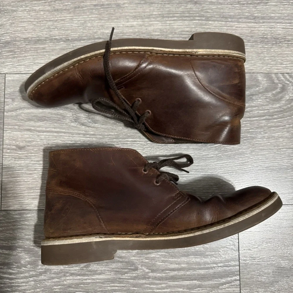 Clarks Men's Bushacre 2 Size 8 M Dark‎ Brown Leather Classic Chukka Boots